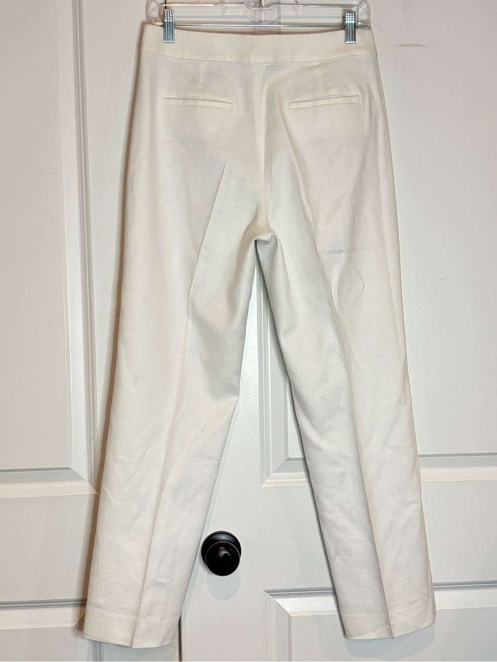 J. Crew Kate White Linen Blend Lined Straight Leg Pants 4 - Picture 6 of 14